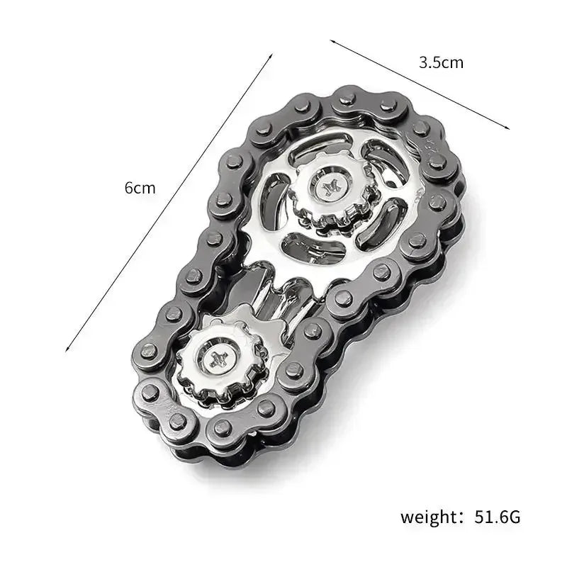 Metal Sprockets Flywheel Gear Fingertip Gyro Fidgeting Spinner Antistress Anxiety Bike Chains Spinner Fidget Toys for Adult Kids