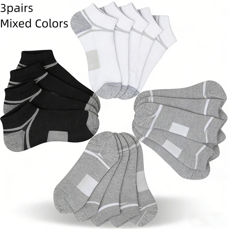 10 Pairs Neutral Solid Color Round Neck Socks Spring Autumn Sweat Absorbing Breathable Comfortable All-season Sports Socks